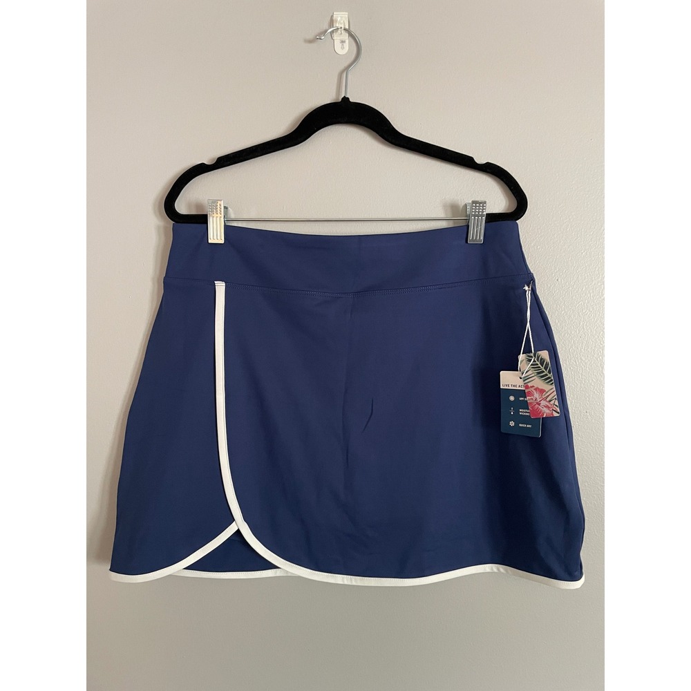 Tommy Bahama Active Skort Womens Large Blue White Shorts Skirt Sporty Athletic